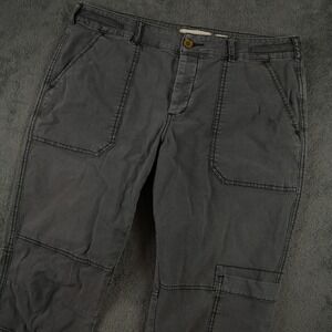 Hei Hei The Wanderer Pants Women 34 Gray Cargo Straight Leg Cotton Stretch